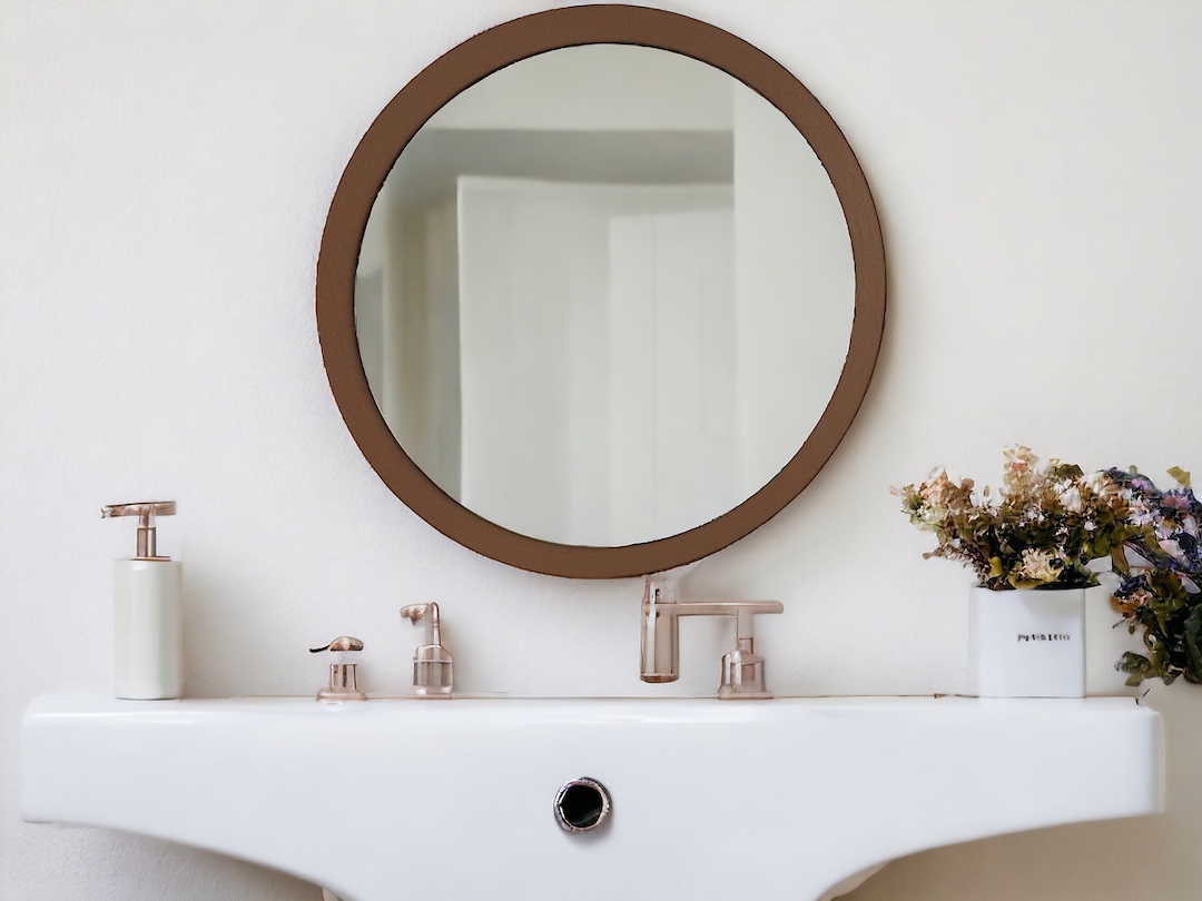 Large Round Mirror, Bathroom Mirror, Housewarming Gift, Boho Mirror ...