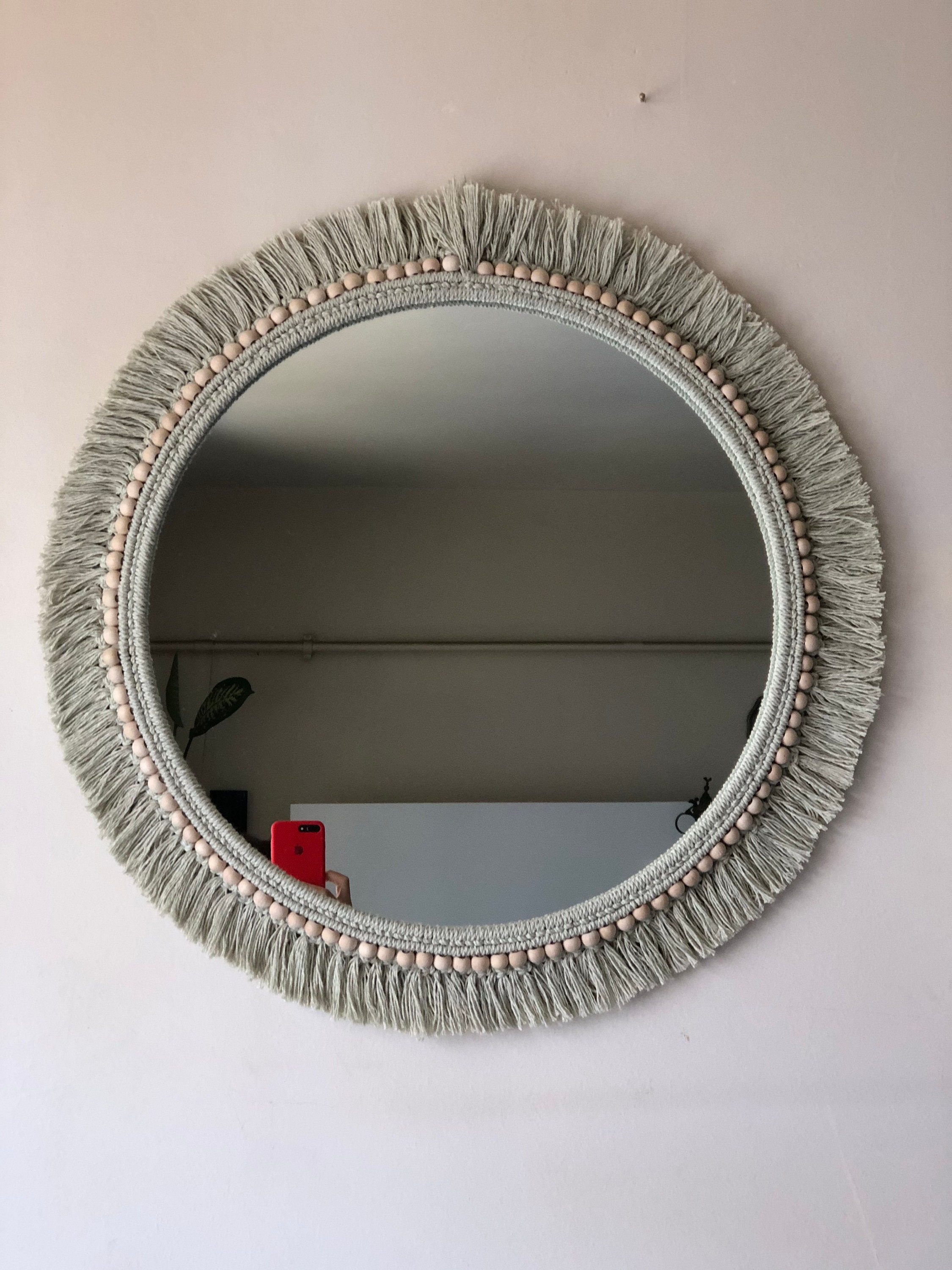 Green Large Mirror ,boho Mirror ,wall Hanging ,express Shipping 1-3 ...