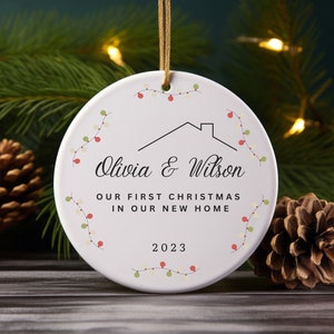 New Address Ornament Personalized, New House Ornament, First House, Our First Home Christmas Ornament, Custom Ceramic Ornament
