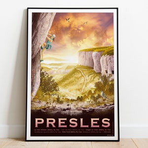 Presles Cliffs Poster, Vercors - Art Print on High-Quality Paper. Vintage Climbing Decor - Delivery Point Relais®