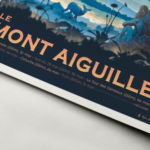 Poster Mont Aiguille, Vercors Art print on high quality paper. Mountain, nature and hiking Delivery Point Relais® A3 - 30x40 cm