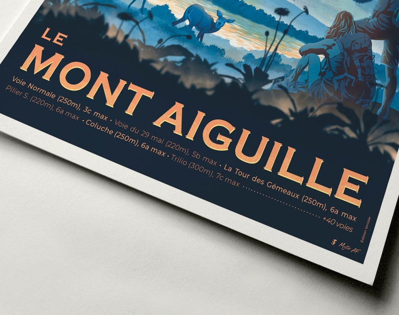 Poster Mont Aiguille, Vercors Art print on high quality paper. Mountain, nature and hiking Delivery Point Relais® A3 - 30x40 cm