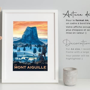 Poster Mont Aiguille, Vercors Art print on high quality paper. Mountain, nature and hiking Delivery Point Relais® image 10