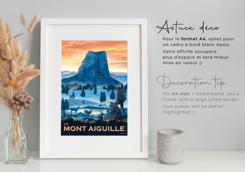 Poster Mont Aiguille, Vercors Art print on high quality paper. Mountain, nature and hiking Delivery Point Relais® image 10