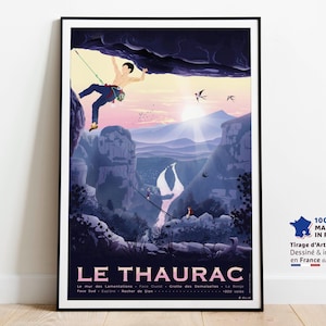 Affiche Le Thaurac, site d'escalade dans l'Hérault, Montpellier - Tirage d'art sur un papier de haute qualité - Livraison Point Relais®