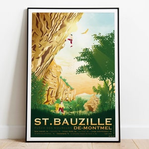 Saint-Bauzille-de-Montmel Poster - Mountain sport climbing - Art print on high quality paper - Delivery Point Relais®