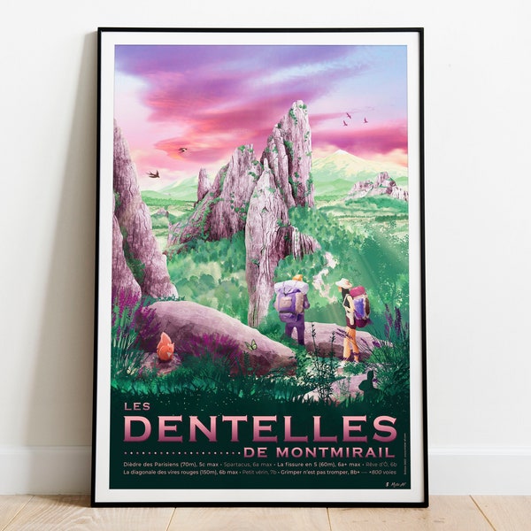 Affiche Dentelles de Montmirail - Tirage d'art sur un papier de haute qualité - Randonnée Vaucluse et Mont Ventoux - Livraison Point Relais