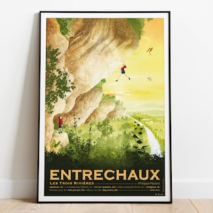 Poster Entrechaux, climbing cliff near Mont Ventoux - Art print on quality paper - Delivery Point Relais®