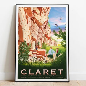 Manifesto Claret, vecchia falesia di arrampicata nell'Hérault - Stampato su carta di alta qualità - Delivery Point Relais®