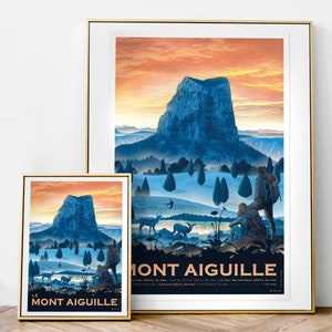 Poster Mont Aiguille, Vercors Art print on high quality paper. Mountain, nature and hiking Delivery Point Relais® image 5