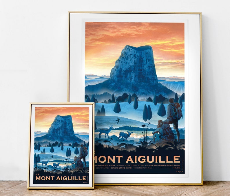 Poster Mont Aiguille, Vercors Art print on high quality paper. Mountain, nature and hiking Delivery Point Relais® image 5
