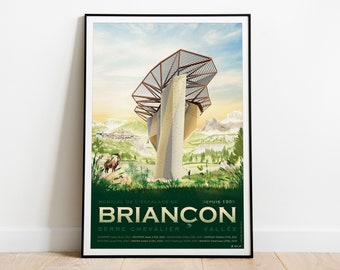 Poster Briançon Serre Chevalier Valley, the Alps - Mondial de l'escalade - Printed on high quality paper - Point Relais® delivery