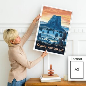 Poster Mont Aiguille, Vercors Art print on high quality paper. Mountain, nature and hiking Delivery Point Relais® A2 - 40x60 cm