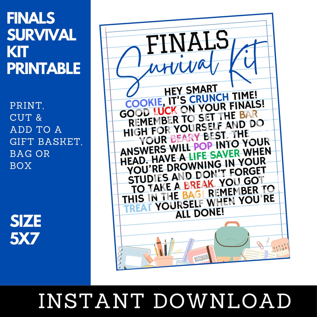 Finals Survival Kit College Survival Kit College Exam Survival Kit Finals Survival Kit College Survival Kit College Exam Survival Kit