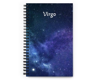 Virgo Zodiac Spiral Notebook - Astrology Lover Logbook - August September Birthday - Personalized Journal - Gratitude Diary - Travel Book