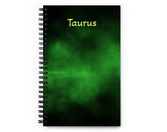 Taurus Zodiac Spiral Notebook - Astrology Lover Logbook - April May Birthday - Personalized Journal - Gratitude Diary - Travel Book