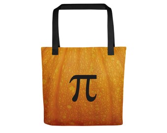 Pumpkin Pi Tote Bags - Fall and Winter Holiday Bag - Autumn Aesthetic Tote - Math Teacher Bag -Pun Lover