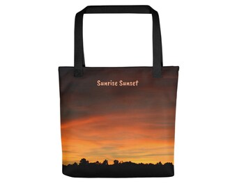 Sunrise Sunset Tote Bag - Fiery Sky Tote - Tote Bag Aesthetic - Nature Inspired Tote - Fall Colors Purse