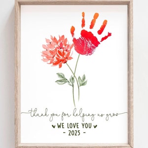 Flores con huellas de manos para imprimir / Jardín para la abuela para imprimir / Regalo para el Día de la Madre para imprimir / Regalos para ella / Jardín para mamá Gigi / Huellas de manos para niños para hacer tú mismo