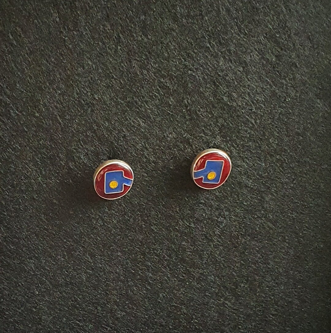 Handmade Unique Enamel Earrings Studs Cloisonné Technique Etsy UK