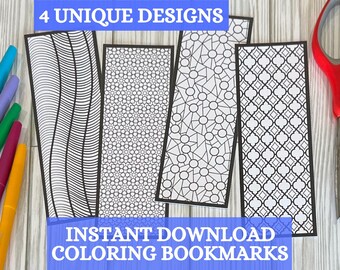 Bookmark to Color Digital Download Printable Bookmark to Color Instant Download Book Marks Graphic Design Book Mark Adult Coloring Bookmark