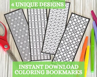 Coloring Bookmarks Digital Download Coloring Book Mark Graphic Design Printable Bookmark Custom Book Marks Printable Adult Bookmark to Color