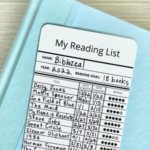 Reading List Bookmark Reading Goal Bookmark Customized Bookmark Fill In Bookmark Reading Log Tracker Reading Goal Tracker Book List Tracker image 2