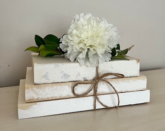 Shabby Chic Book Bundle Rustic Bookshelf Decor Book Stack Farmhouse Book Set Decorative Stack of Book Vintage Book Decor Wedding Decor Table