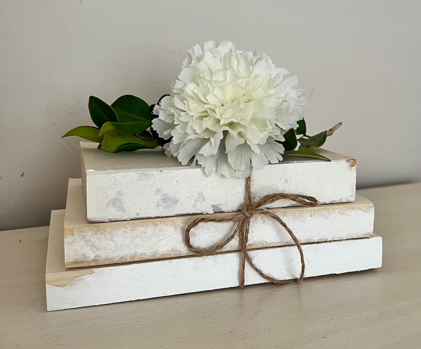 Shabby Chic Book Bundle Rustic Bookshelf Decor Book Stack Farmhouse ...