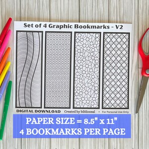 Bookmark to Color Digital Download Printable Bookmark to Color Instant ...