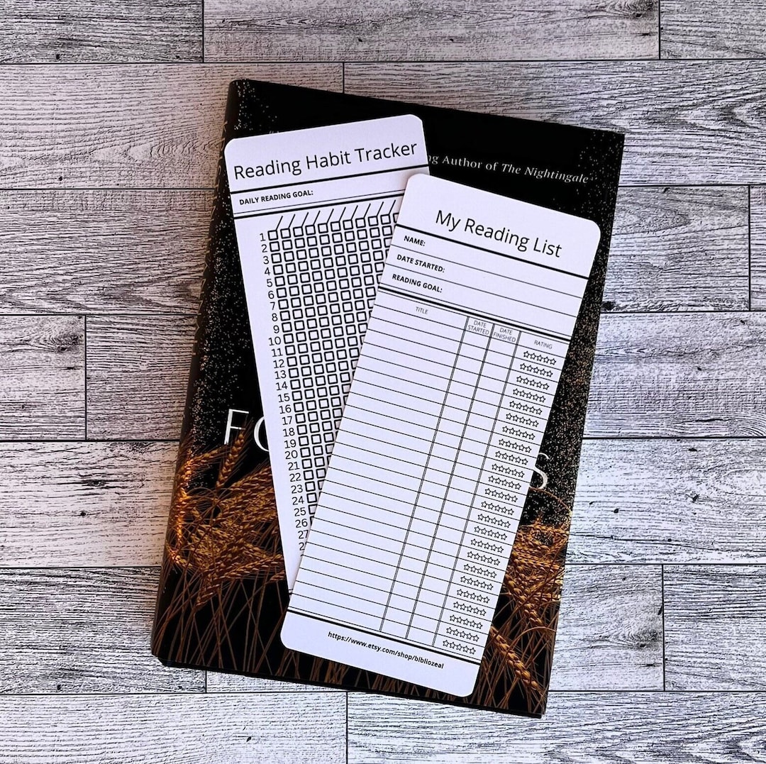 2025 Reading List Bookmark Reading Habit Tracker Bookmark Library Card