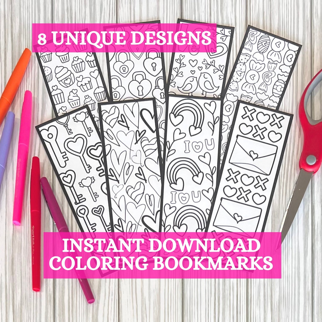 Printable Book Marks Bundle Instant Download Valentine Activity for ...