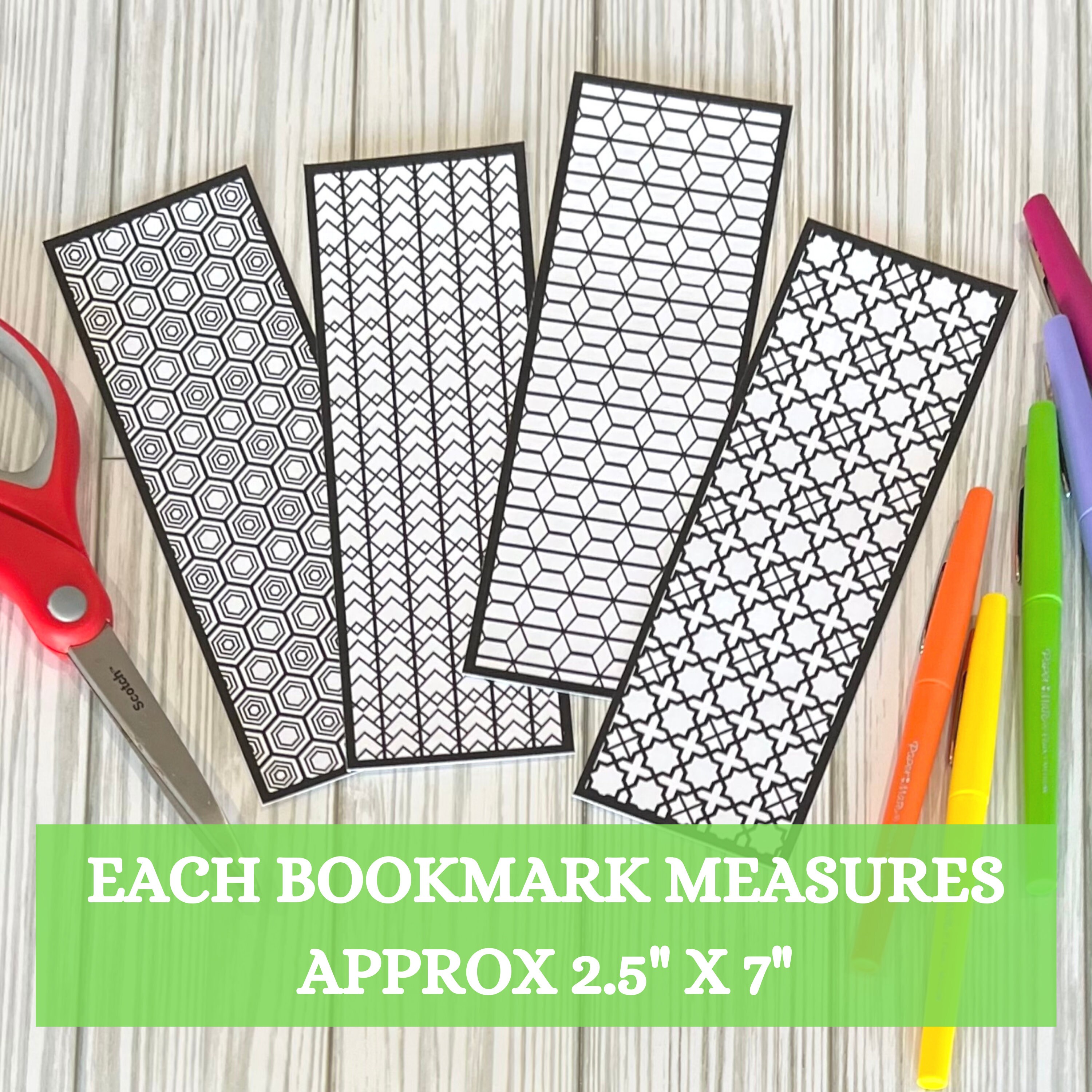 Coloring Bookmarks Digital Download Coloring Book Mark Graphic Design ...