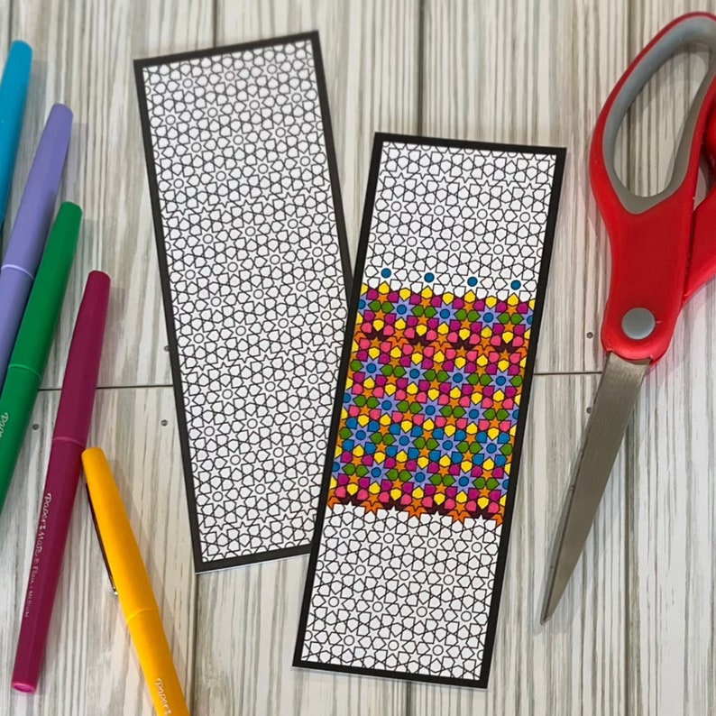 Coloring Bookmarks for Adults Printable Bookmark Digital - Etsy