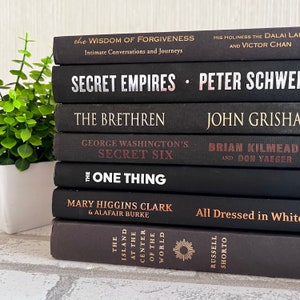Black Decorative Book Bundle Instant Library Stack of Books By Color Home Decor Staging Books Coffee Table Books Bookcase Decor