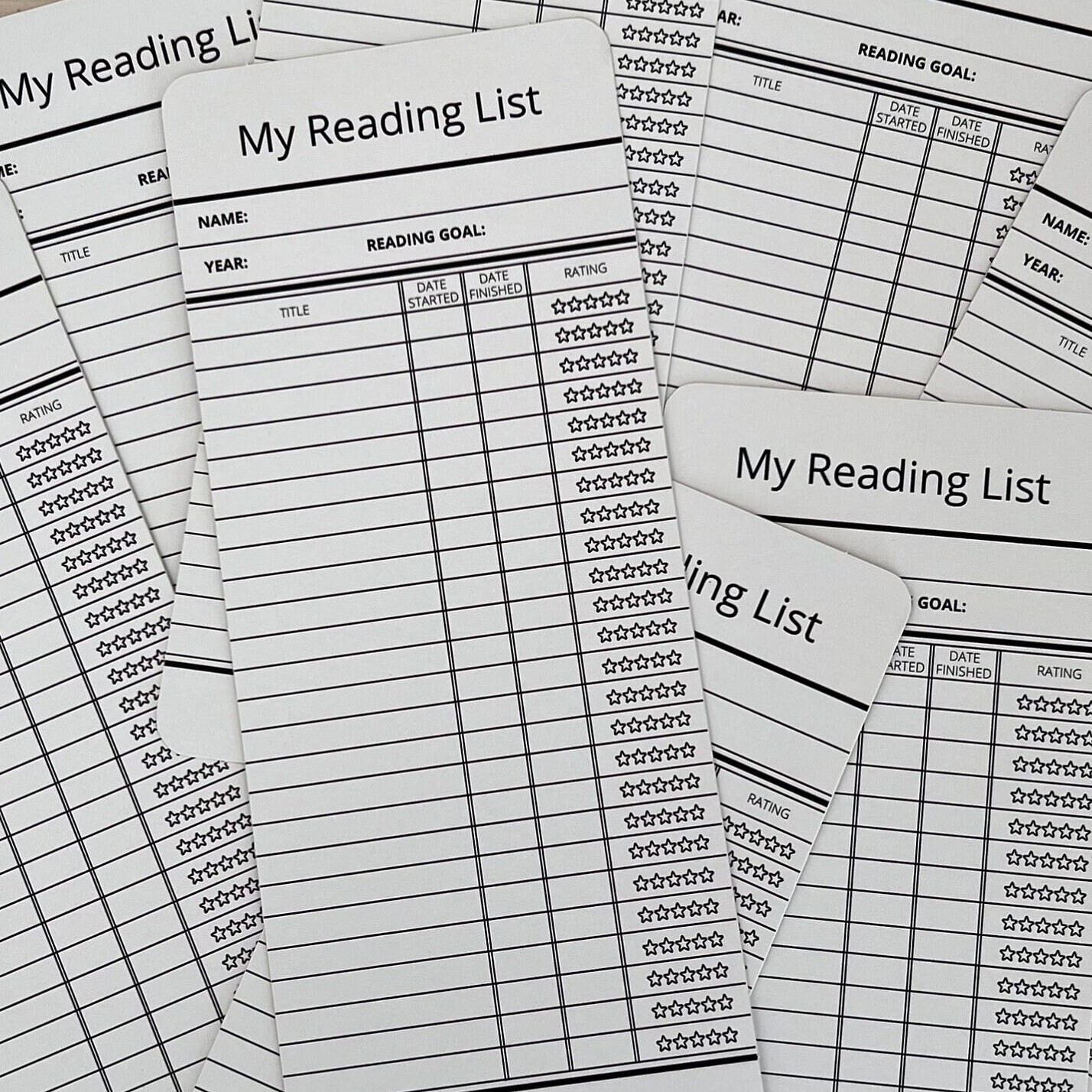 Reading List Bookmark Bundle Library Card Bookmark Book Etsy