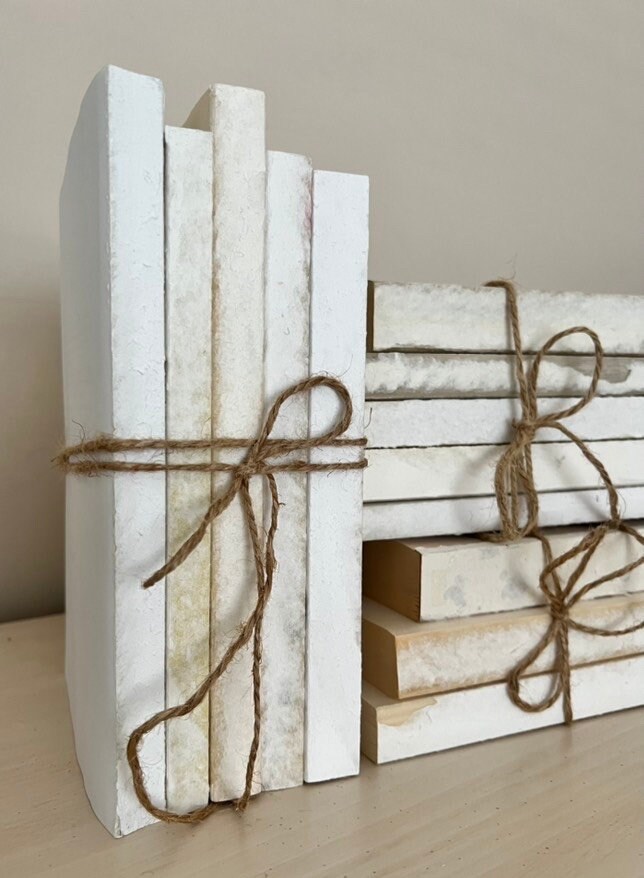 Shabby Chic Book Bundle Rustic Bookshelf Decor Book Stack Farmhouse ...
