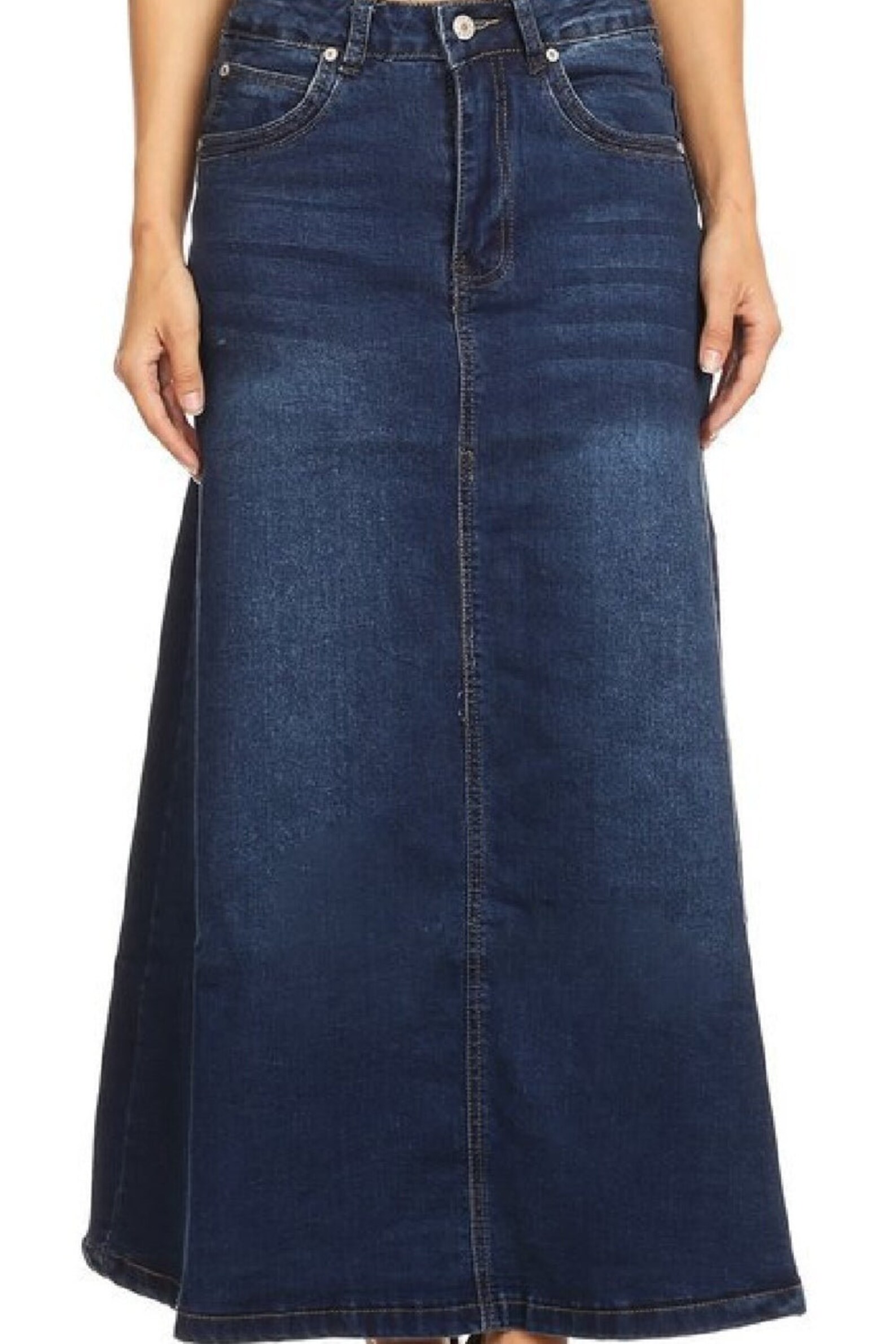 Jamison Denim Mini Skirt In Dark Wash