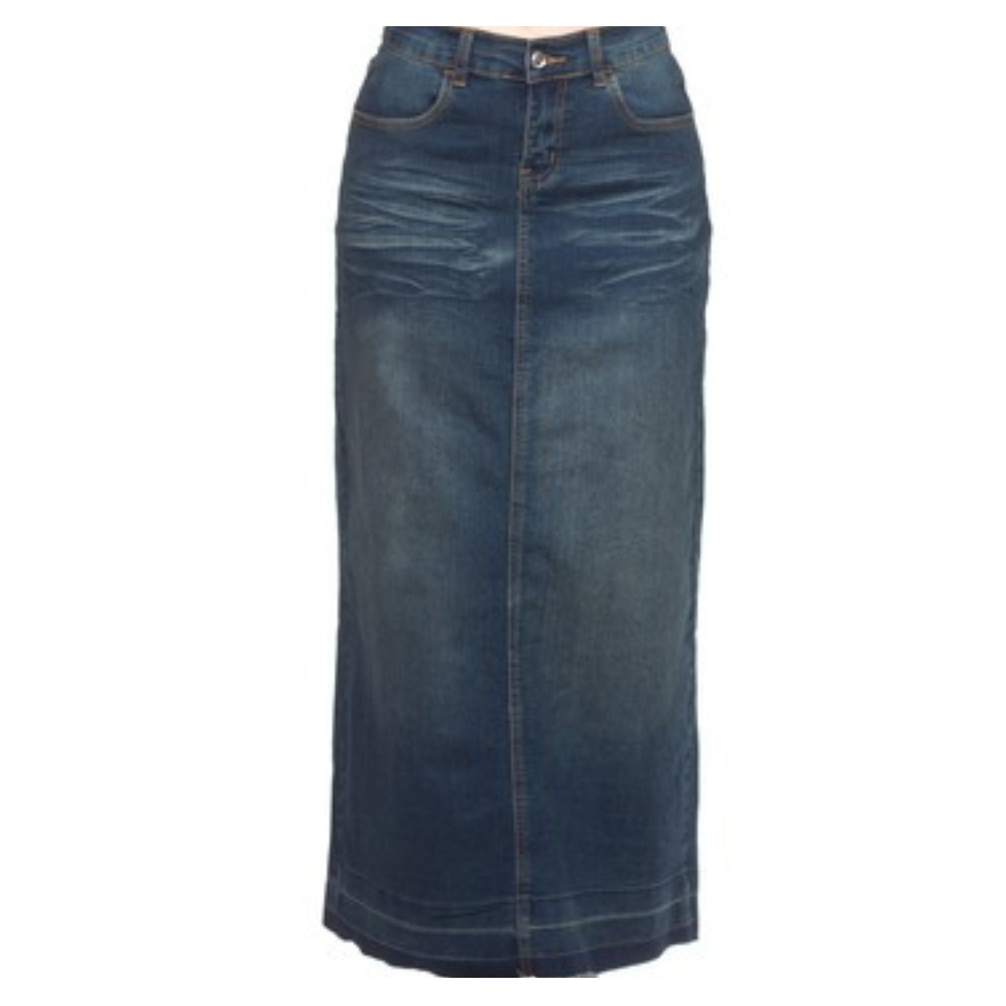 Vintage Wash Denim Maxi Skirt - Etsy