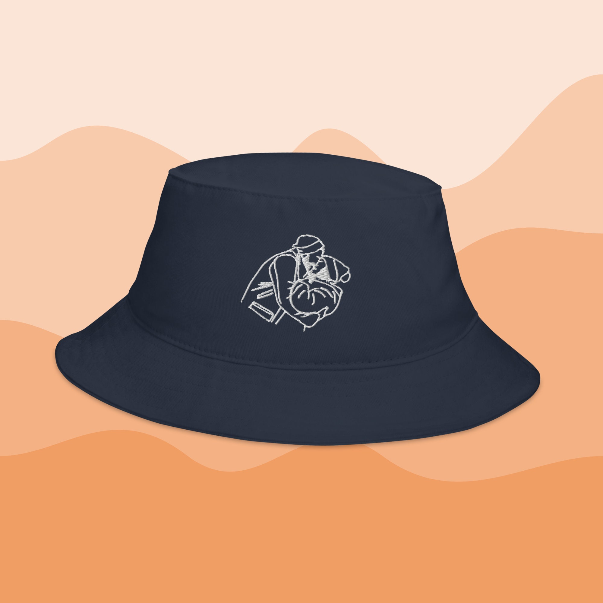 激安ブランド Silhouette Couple Embroidered Custom Portrait Hat Bucket Clothing