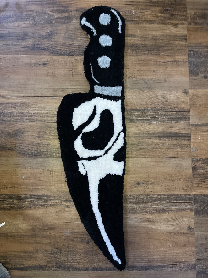 Scream Knife Rug Ghost Face Tufted Horror Movie Etsy