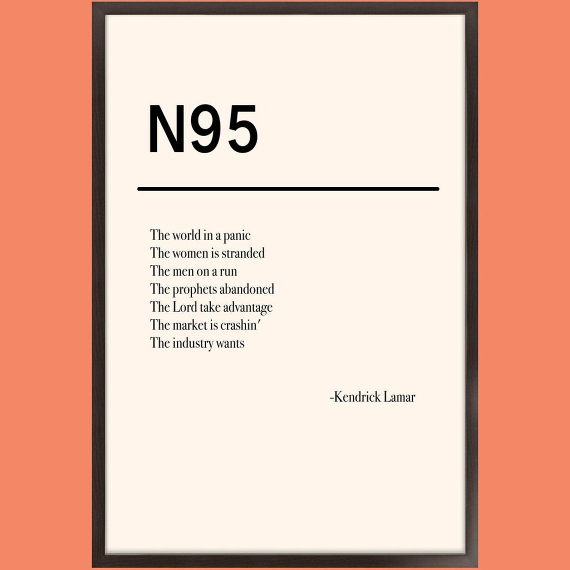 Kendrick Lamar N95 Poster R&B Hip Hop Modern Art N95 Etsy(02)