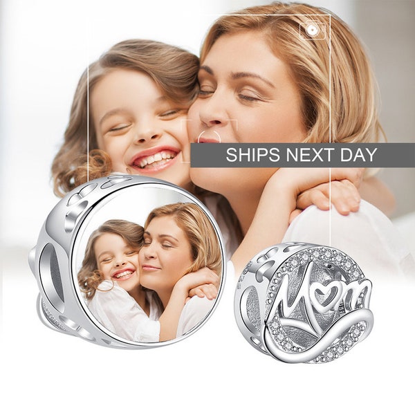 Custom Photo Charm of Bracelet, Fits Pandora Bracelet,Individual Personalized Photo Charm, Photo Gift
