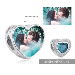 Birthstone gift, Birthstone pandora photo charm, Birthstone bracelet, pandora charm,photo charm