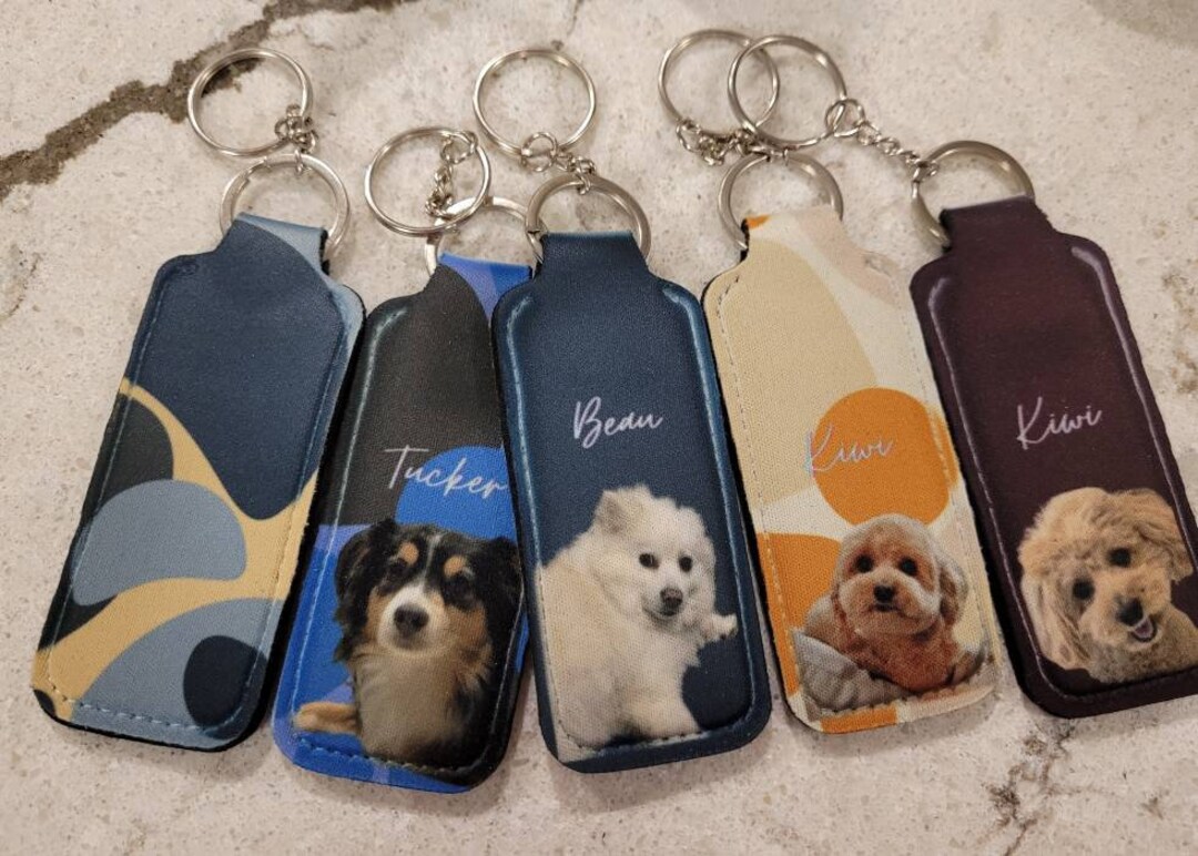 Custom Personalized Pet Keychain Chapstick Holder pet Baby Etsy