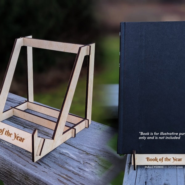 hardcover books for display Personalized Book Display Holder | Perfect for Book Readers and Bookworms! | Laser Engraved | Minimalist & low-profile way to display books!
