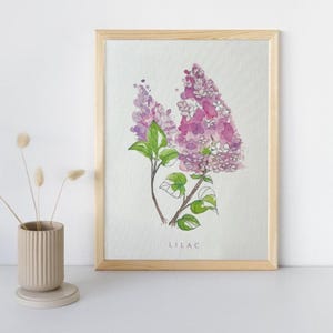 Affiche Aquarelle Lilas | Illustration Florale | Art Botanique | Reproduction de Peinture Originale sur papier carton | Fait au Québec