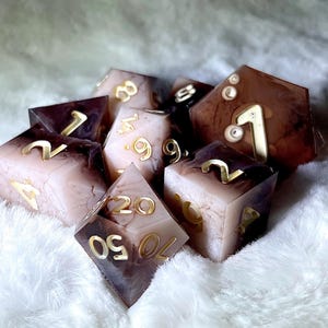 Lucky Latte Handmade Artisan Polyhedral Dice Set
