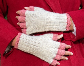 Naturally Dyed Wool Fingerless Gloves| Sustainable Gloves| Ethical Naturally Dyed Fingerless Pure Wool Gloves | Handspun & Handknitted Gift