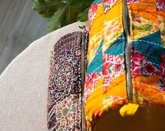 Upcycled Handmade Kantha Travel Pouch | Upcycled Ethical Gifts | Handmade Gifts | Ethnic Eco Gifts